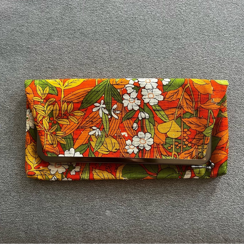 Vintage Floral Orange Clutch